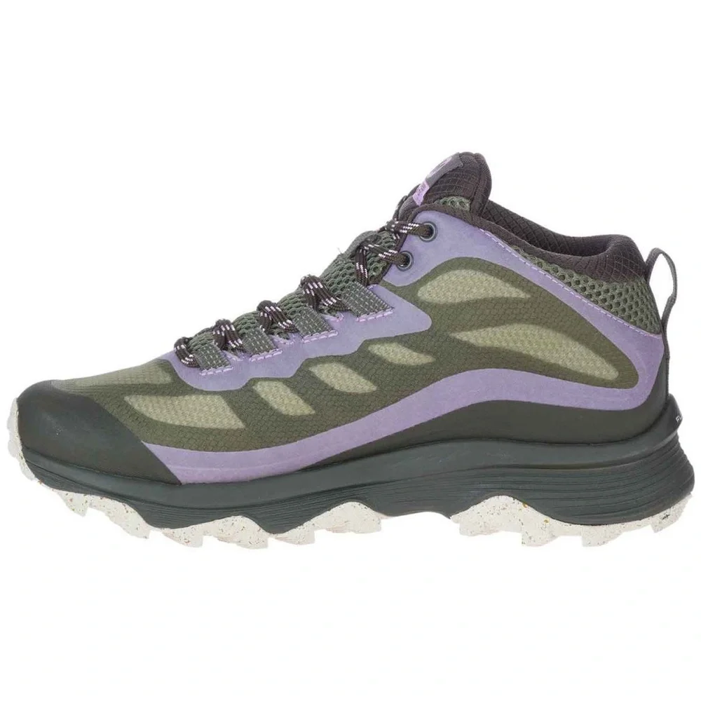 Merrell Women's 9 Moab Speed Waterproof Low Hiking Boots Lichen Purple Lace Up - Picture 2 of 11